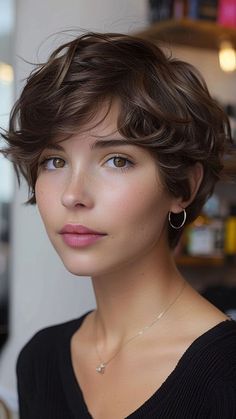 #beauty #shorthair #hairstyle Follow & See more post collection in my pin bio, Thank You.  More inspo & article to read. Pixie Hairstyles 2024, Short Wavy Hairstyle Women, Wavy Short Haircuts, Pixie Cut For Wavy Hair, Pixie Cut Wavy Hair, Wavy Pixie Haircut, Pixie Short Hair, Short Wavy Hairstyles, Vinegar For Hair