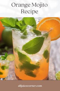 an orange mojito recipe with lime and mint