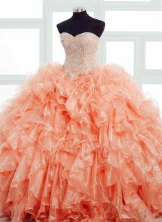 Ball Gown Quinceanera Dresses Organza Ruffle Crystal Beaded Sweetheart – alinanova Sweetheart Neckline Organza Quinceanera Dress For Prom Season, Organza Quinceanera Dress With Ruffles For Debutante Ball, Organza Quinceanera Dress With Ruffles, Sweet 16 Organza Ball Gown Dress, Ruffled Organza Quinceanera Dress, Quinceanera Dress With Ruffles And Fitted Bodice, Quinceanera Dress With Ruffles For Prom Season, Quinceanera Ruffle Dress For Prom Season Pageant, Quinceanera Ruffles Dress For Pageant Prom Season