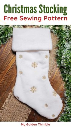 a christmas stocking with the title, free sewing pattern