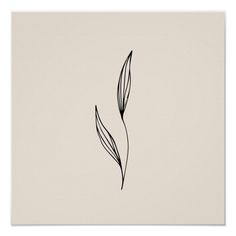 a black and white drawing of two leaves on a light beige paper background with the word,