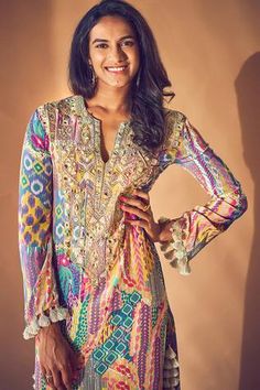 Shop for Payal Singhal Multi Color Crepe African Print Kaftan for Women Online at Aza Fashions Multicolor Printed Georgette Sets, Multicolor Silk Kurta With Resham Embroidery, Bohemian Style Kurta With Digital Print For Festive Season, Bohemian Digital Print Kurta For Festive Occasions, Bohemian Style Festive Kurta With Digital Print, Festive Digital Print Tunic Kurta, Embellished Multicolor Georgette Set, Multicolor V-neck Kaftan With Printed Motifs, Embellished Multicolor Kurta For Eid