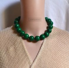 The malachite necklace with 20mm Big malachite necklace- 20mm green malachite necklace Wedding Jewelry,Women Necklace Bridesmaid Gifts,mother gift bead chocker,man-made necklace The necklace will come in a beautiful gift box. I will provide a gift box for each jewelry. If you have any questions, Please feel free to contact me. Beaded Malachite Necklace For Gifts, Gift Beaded Malachite Necklaces, Malachite Beaded Necklace As Gift, Malachite Beaded Necklace For Gift, Malachite Necklace With Polished Beads For Gifting, Handmade Malachite Round Bead Necklace, Gift Dark Green Necklaces With Round Beads, Gift Dark Green Necklace With Round Beads, Beaded Chocker