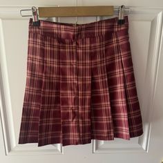 Shein Size Xs Color: Burgundy & Beige. Us Size 2 . Plaid Mini Skirt. Looks Brand New Just Like The Pictures. Preppy Red Skort For School, Preppy Red Skirt, Preppy Red Fitted Skort, Preppy Red Mini Skirt, Preppy Fitted Red Mini Skirt, Retro Red Bottoms For School, Retro Red School Bottoms, Red Mini Bottoms For School, Red Mini Length Bottoms For School