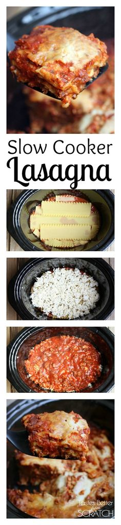 the steps to make slow cooker lasagna