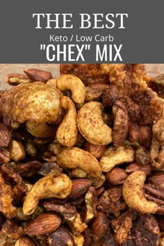 How to make Keto/ Low Carb Chex Mix with mixed nuts, pork rinds, cheese crisps, and a seasoned buttery sauce. Chec Mix Recipe, Chex Mix Seasoning, Chex Mix Flavors, Healthy Chex Mix, Keto Pork Rinds, Pork Rind Recipes, Homemade Chex Mix, Chex Mix Recipe