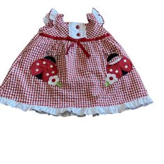 Vintage YoungLand Baby Dress 6-9 Lady Bug Summer Lady Bug, Baby Dress, Bugs, Summer Dresses, Crochet, Free Shipping, Best Deals, Red, Bugs And Insects