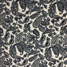 black and white paisley print fabric