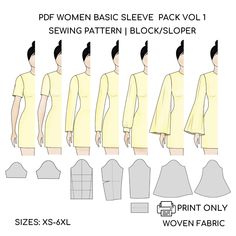 the basic sewing pattern for a women's dress