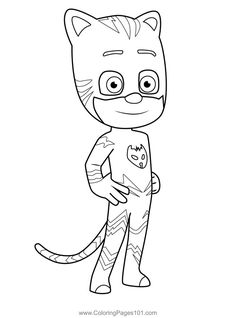 the catboy from pj masks coloring pages for kids to print out and color