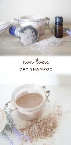 Simple diy dry shampoo made with just two ingredients. This recipe works well for both light and dark hair. Plus a free printable label. Best Diy Dry Shampoo, Cornstarch Dry Shampoo, Light And Dark Hair