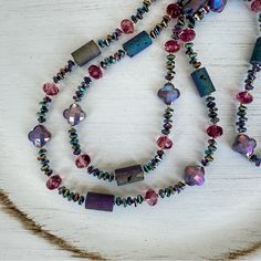 Fun Long Necklace With A Variety Of Colors And Beads. Shades Of Purple And Pink With Touches Of Green And Gold. Czech Beads, Druzy, Golds Filled Beads And Toggle. Can Easily Be Doubled. Nwot Purple Czech Glass Necklaces With Colorful Beads, Purple Czech Glass Beaded Necklaces, Purple Czech Glass Beads For Jewelry Making, Purple Czech Glass Necklace With Colorful Beads, Purple Single Strand Bohemian Beaded Necklace, Bohemian Purple Single Strand Beaded Necklace, Bohemian Purple Beaded Necklaces With Czech Glass, Purple Beaded Chain For Jewelry Making, Long Purple Beaded Necklace With Colorful Beads