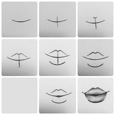 six different types of lines drawn on paper with the same drawing technique as shown below