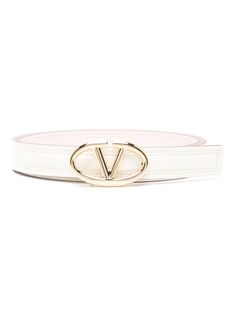 white calf leather tonal stitching punched holes belt loops VLogo Signature buckle fastening gold-tone pin-buckle fastening adjustable fit This piece comes complete with a protective dust bag. Designer White Leather Belts, Versace Outfit, Chanel 2, Iconic Bags, Demi Fine Jewelry, Fine Watches, Fine Earrings, Ballet Flat Shoes, Watches Jewelry