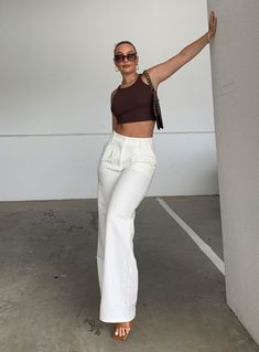 Archer Pants White Archer Pants, 2021 Outfits, White Pants Women, Wild Eyes, Pants White, Cute Crop Tops, Loungewear Sets, Pantalon Large, Tailored Pants