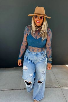 PREORDER- ROXY LACE TOP Long sleeve Blakely January Florida Outfits, Blue Lace Top Outfit, Mesh Turtleneck Outfit, Lace Undershirt Outfit Long Sleeve, 90s Country Fashion, Midsize Jeans Outfit, Curvy Western Outfits, Salon Outfit Ideas Stylists, Lace Undershirt Outfit