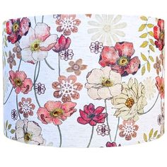 a lamp shade with flowers painted on it