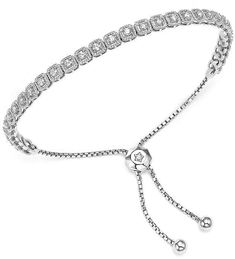 Bloomingdale's Diamond Milgrain Bolo Bracelet in 14K White Gold, 1.0 ct. t.w. - 100% Exclusive Elegant White Gold Bracelets With Box Chain, Elegant Round Tennis Bracelet With Box Chain, Elegant White Gold Tennis Bracelet With Box Chain, Adjustable White Gold Diamond Chain Bracelet, Elegant Box Chain Tennis Bracelet, Elegant Adjustable Sterling Silver Box Chain Bracelet, Elegant Diamond Bracelet With Box Chain, Luxury Diamond Tennis Bracelet With Adjustable Chain, Luxury White Gold Diamond Bracelet With Box Chain