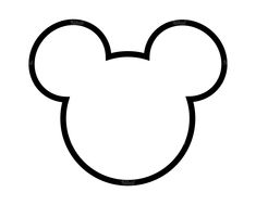 a mickey mouse head outline on a white background