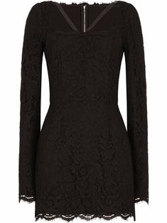 Lace Dress Black Short, Black Lace Mini Dress, Dolce Gabbana Dress, Short Lace Dress, Long Sleeve Short Dress, Lace Dress Black, Dolce E Gabbana, Black Lace Dress, Silk Charmeuse