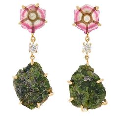 Serengeti 18K One of a Kind Earrings Bespoke Earrings Jan Leslie Jan Leslie Jewelry Tattoo Designs, Cushion Earrings, Jewelry Tattoo, Luxury Earrings, Star Earrings Stud, Diamond Star, Watermelon Tourmaline, Champagne Diamond, Bergdorf Goodman