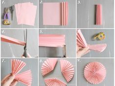 how to make tissue paper flowers with the instructions for making them look like they have been folded