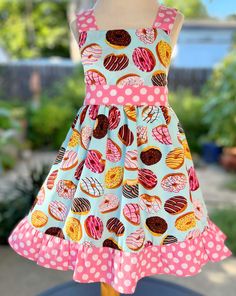 Donut Jumper Dress Cute Polka Dot Dress For Birthday, Donut Sprinkle, Donut Dress, Donut Themed Birthday Party, Cute Donuts, Themed Birthday Party, Fun Day, Birthday Cupcakes, Sun Dress