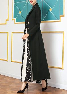 top quality Loose fitting long coat slim coat aymy green wild Woolen Coats

This dress is made of cotton or linen fabric, soft and breathy. 

Flattering cut. Makes you look slimmer and matches easlily.
 
Materials used: cotton wool blended 

Measurement:Size M/US8-10/EUR38-40   
length 130cm / 50.7"
bust 92cm / 35.88"
Waist 78cm / 30.42"
hem 174cm / 67.86"
Sleeve length 68.5cm / 26.715"
Cuff 26cm / 10.14"


Size L/US12-14/EUR42   
length 131cm / 51.09"
bust 96cm / 37.44"
Waist 82cm / 31.98"
hem Wool Cape Coat, Wool Cape, Langer Mantel, Cape Coat, Woolen Coat, Cotton Wool, Long Coat, Linen Fabric, Duster Coat