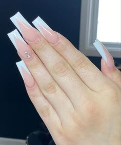 Long French Tip Nails Coffin Glitter, Triangle French Tip Nails Square, Triangle French Tip Nails With Rhinestones, Xxl French Tip Nails, White French Tip Nails Square With Diamonds, Long French Tips With Diamonds, V French Tip Nails Square, White Tapered Square Nails With Gems, French Tip With Rine Stone