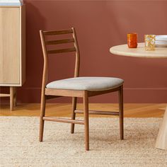 Meet the Wosla, our take on the classic ladder-back chair. It's a little bit traditional, yes, but not in the no-cursing-at-the-table kind of way. Our version features a deep, upholstered seat with generous padding. So, when your parents come over, not only will they be comfortable, they'll also be thinking, "Darn, this is a fudging nice chair." Ladder Back Chairs, Oak Dining Chairs, Mid Century Modern Dining, Modern Dining Chairs, Cool Chairs, Upholstered Seating, Kitchen Chairs, Dining Room Chairs, Furniture Chair