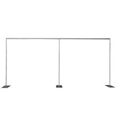 three metal poles are standing in front of a white background