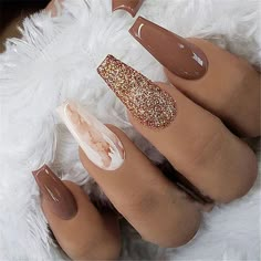 2019 hot fashion coffin nail Trend ideas, Long Coffin nails Inspirations; Nails acrylic; Nails Spring；#coffinnails #acrylicnails Ombre Nail Design, Marble Acrylic Nails, Nails Short Acrylic, Nails Medium Length, Nails Acrylic Short, Nagellack Trends, Nails Brown, Nails Acrylic Coffin, Shaggy Bob