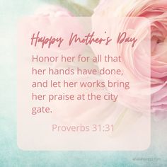 a pink flower with the words happy mother's day on it and an image of flowers