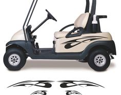 a white and black golf cart on a white background