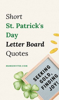 Here are the best short, funny, hilarious & happy St. Patrick's Day letter board quotes to make you, your mom, dad, friends, family, and kids laugh out loud. You'll find the funniest St. Patrick's Day letter board quotes perfect for celebrating St. Patrick's Day with your loved ones. Whether you're Irish or not, these St. Patrick's Day quotes are sure to bring a smile to every face and add some extra luck to your festivities. St patrick’s day quotes funny. St patricks day quotes humor.