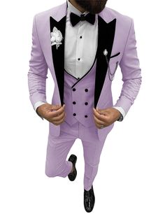 PRICES MAY VARY. 【Suits Feature】---- ⭐Tuxedo for Men 3 Piece Slim Fit, Double Breated Suit.it is made from high quality polyester material. Healthy, soft, comfortable, breathable, and easier to wash. Double breasted vest, one button velvet collar men's blazer jacket, solid color, 2 real side pockets, adjustable on back of vest. 【OCCASIONS】---- ⭐Wangyue 3 Piece Tuxdeo Suit For Men. A fine suit can make you shine at a Meeting/Life/Party/Graduation/Homecoming/Wedding/Dinner/Dance/Prom. You can be a Tuxedo For Men Wedding, Suit 3 Piece, Mens 3 Piece Suits, Son Father, Prom Suit, Boyfriend Best Friend, Double Breasted Vest, Suits Prom, Slim Fit Tuxedo