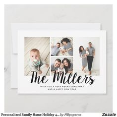 the millers holiday card with four photos