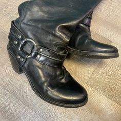 These Boots Are In Mint Condition. The Leather Has Been Cleaned, Conditioned And Maintained. These Boots Are 10 + Years Old But You Would Never Guess It. I Had Them Re-Souled To Last A Lifetime Silver Leather Western Boots, Silver Leather Moto Boots With Round Toe, Silver Leather Moto Boots For Fall, Silver Leather Heeled Boots For Fall, Shoes Vintage, Frye Shoes, Moto Boots, Vintage Shoes, Mint Condition