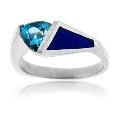 14K White Gold with 1.5ct Blue Topaz and Lapis Inlay Ring Product Details: Ring / Setting Information Center Gemstone Details Accent Stones Style #: L-1483 Type: Blue Topaz Type: Lapis Metal Type: Available in 14K White, Yellow, or Rose Gold Shape: Trillian Shape: Inlay Carat Weight: 1.50ctw Number: 1 Setting Type: Bezel, Prong, Inlay Carat Weight: N/A Avg. Color: N/A Avg. Clarity: N/A Product Measurements Widest Width (A): 8.0mm Thickness (B): 6.3mm Band Width (C): 2.75mm Shipping & Process Trillion Ring, Day Sky, Sky And Sea, Information Center, Ring Setting, One Ring, Yellow Gold Rings, White Gold Rings, Number 1