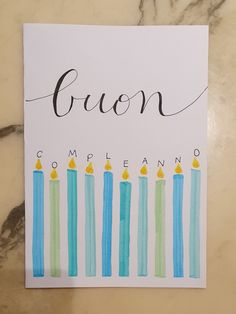 a card with candles and the word crown written on it