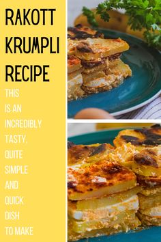 the recipe for rarott krumpli is shown in three different pictures