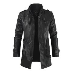 Introducing the FZ Mens Leather Jacket, the perfect blend of style and fashion. Crafted with a stand-up collar and velvet PU material, this jacket is both stylish and versatile. Elevate your wardrobe with this must-have addition that is sure to make a statement. Order now and up your fashion game! Applicable Season: Autumn And Winter Thickness: STANDARD Material: Faux Leather Lining Material: POLYESTER Applicable Scene: Casual Style: Casual Hooded: No Fabric Type: Knitted Pattern Type: Solid Decoration: none Sleeve Length(cm): Full Outerwear Type: Leather & Suede Gender: MEN Clothing Length: regular Type: regular SIZE(in) BUST SHOULDER SLEEVE LENGTH L 41.7 18 24.8 30.3 XL 43.3 19.3 25.2 30.7 2XL 44.9 19.7 25.6 30.7 3XL 46.5 20.1 26.0 31.1 4XL 47.2 20.5 26.4 31.5 Faux Leather Jacket Men, Pu Jacket, Long Leather Coat, Men Jackets, Men's Leather Jacket, Trench Coat Black, Leather Trench Coat, Leather Sleeve, Leather Jacket Black