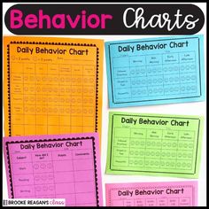 behavior chart with three different types of behavior chart on it and the words behavior chart below