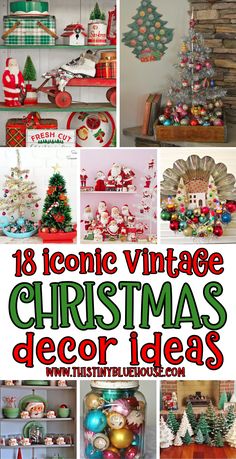 vintage christmas decor ideas with text overlay