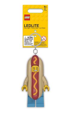 Hot Dog LED Lego Light |  | Safari Ltd® Lego Light, Man Keychain, Key Lighting, Mens Keychains, Toy Ideas, Lego Figures, Dog Lead, Bright Led Lights, Hey You