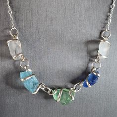 A Womens Vintage Estate Sterling Silver Modernist Necklace With What Looks Like Sea Glass. The Necklace Measures 18 1/2" Long 5/8", And Weighs 22.7g. Makes A Great Gift For That Someone Special. Any Questions, Please Ask. Be Sure To Check Out Our Other Items For Sale. Sea Glass Necklace, Glass Necklace, Silver Blue, Items For Sale, Sea Glass, Womens Jewelry Necklace, Great Gifts, Jewelry Necklaces, Women Jewelry