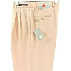 Ossine Le Collection Men's Light Pink Dress Pants Pleated Front Cuffed Hem 100% Polyester Striped Pattern Made In Russia Sizes 32 - 40 Mens Plaid Dress Pants, Pink Dress Pants, Men's Dress Pants, Plaid Dress Pants, Mens Slacks, Dockers Pants, Light Pink Dress, Khaki Pants Men, Dress Pleated