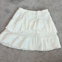 Brand New White Kids Skirt Casual White Ruffled Skort, Casual White Skirt With Ruffle Hem, Casual Zara Ruffled Skirt, Zara Casual Ruffled Skirt, White Skort With Ruffle Hem, Casual Ruffled Skirt By Zara, Zara Casual Tiered Skirt, Casual Zara Tiered Skirt, White Tiered Skort With Ruffles