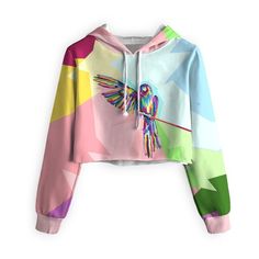 Trendy Multicolor Graphic Print Hoodie, Ella Jane, Hooded Crop Top, Cropped Hoodie, Fashion Company, 30 Day, Rain Jacket, Shopping Outfit, Paradise