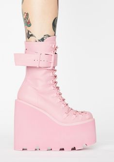 Sugar Thrillz Light Pink Traitor Boots | Dolls Kill Spring Faux Leather Platform Combat Boots, Spring Platform Combat Boots In Faux Leather, Spring Faux Leather Platform Moto Boots, Spring Platform Moto Boots In Faux Leather, Spring Moto Boots With Platform In Faux Leather, Spring Faux Leather Platform Lace-up Boots, Spring Platform Lace-up Faux Leather Boots, Rave Shoes, Teenage Clothes